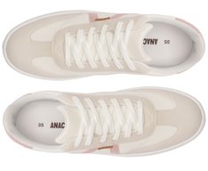 Tênis Pontilhado Lateral Branco e Rosa