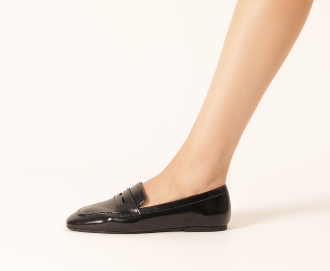 Mocassim Madri Bico Quadrado Preto
