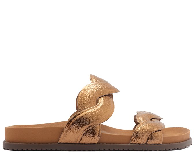 Rasteira Marrom Entrelaçada