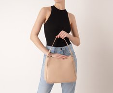 Bolsa Shopping Grande Alça Única Bege