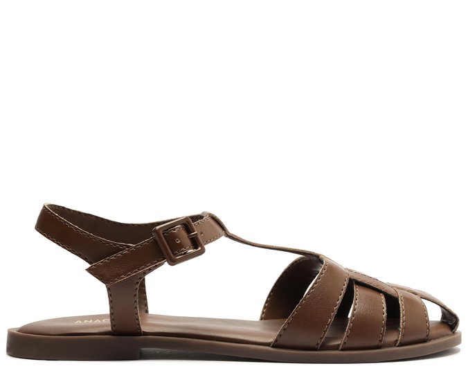 Sandália Tiras Huarache Marrom