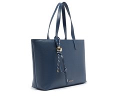 Bolsa Shopping Grande Cordão Entrelaçado Azul