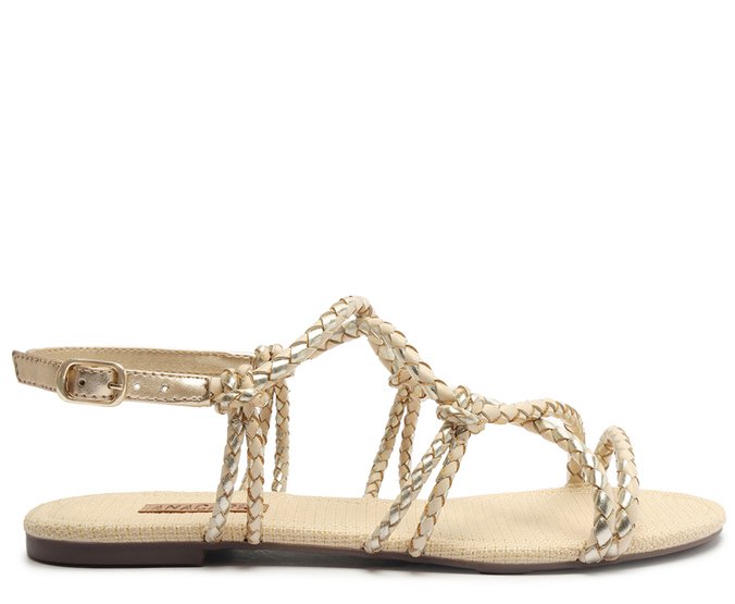 Sandália Rasteira Hobo Dourada | Anacapri