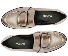 Mocassim Tratorado Fivela Mono Prata Grafite
