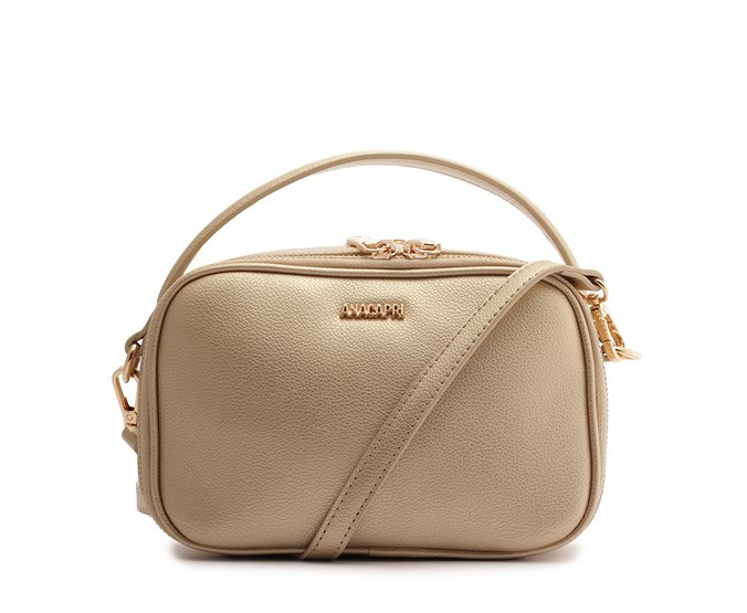 Bolsa Tiracolo Média Alça Redonda Dourada
