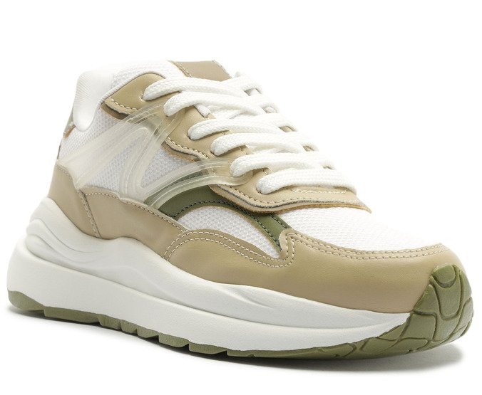Tênis Esportivo Sola Alta Branco e Verde