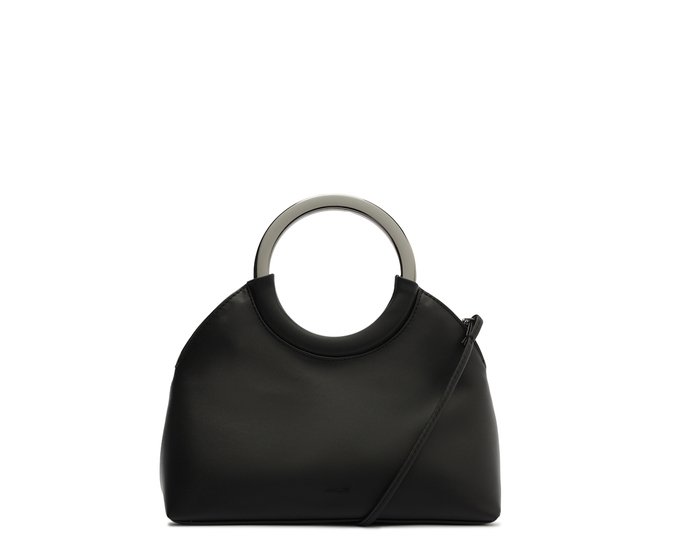 Bolsa Tiracolo Pequena Alça Metal Preta