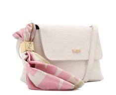 Bolsa Tiracolo Média Lenço Estampado Branca