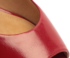 Sapatilha Slingback Peep Toe Vermelha