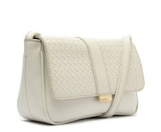 Bolsa Tiracolo Média Tressê Veneta Branca