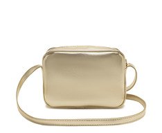 Bolsa Tiracolo Média Matelassê Triangular Arredondada Dourada
