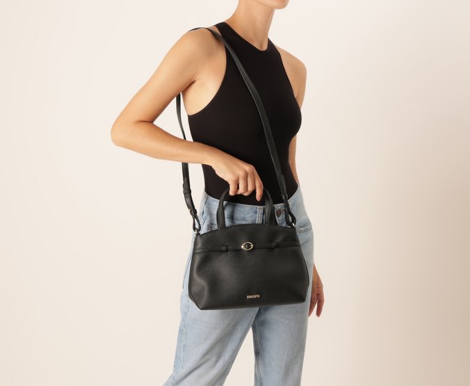 Bolsa Tote Média Saffiano Preta