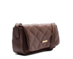 Bolsa Tiracolo Pequena Matelassê Triangular Envelope Marrom