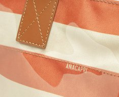 Bolsa Shopping Grande Listras Vinil Laranja