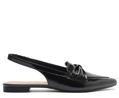 Sapatilha Slingback Verniz Laço Preta