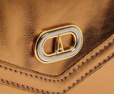 Bolsa Tiracolo Pequena Estruturada Party Bronze