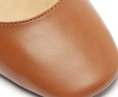 Sapatilha Slingback Basic Salto Bloco Marrom