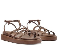 Papete Gladiadora Tiras Boho Marrom