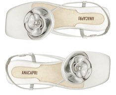 Sandália Slim Flor Prata