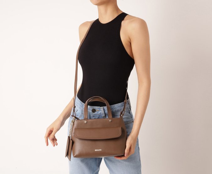 Bolsa Tote Média Com Pouch Marrom