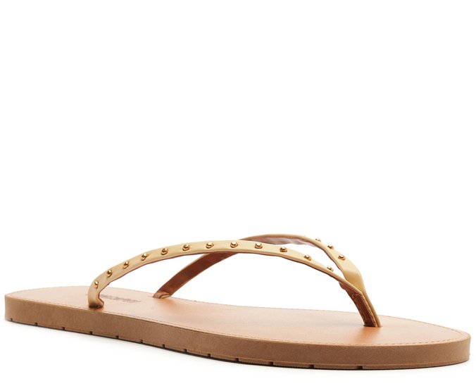 Rasteira Slim Tachas Marrom