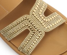 Papete Tira H Strass Bege