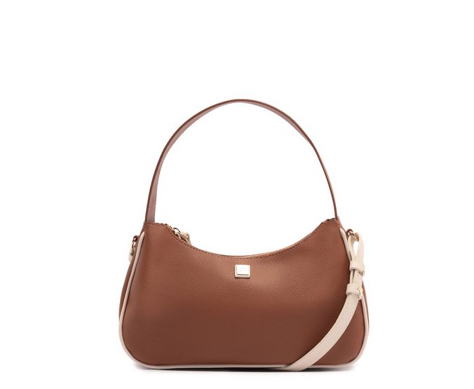 Bolsa Tiracolo Bicolor Marrom