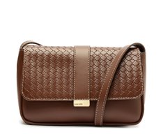 Bolsa Tiracolo Média Tressê Veneta Marrom