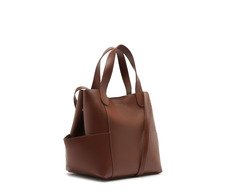 Bolsa Tote Média Com Bolso Marrom