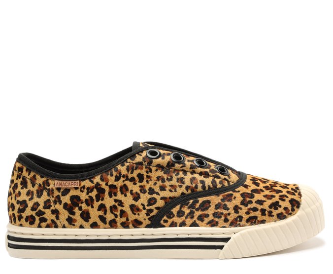Tênis Slip On Alê Onça Couro Animal Print