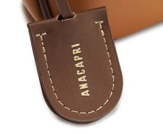 Bolsa Tiracolo Média Costura Ornamental Bicolor Marrom