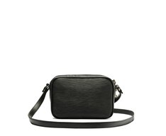Bolsa Tiracolo Pequena Chaveiro Barbicacho Preta