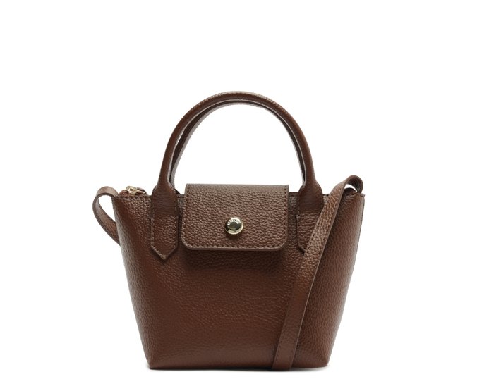 Bolsa Tote Média Botão Marrom