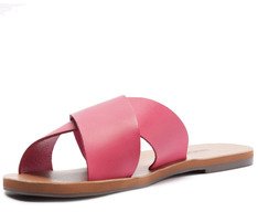 Rasteira Tiras Cruzadas Rosa