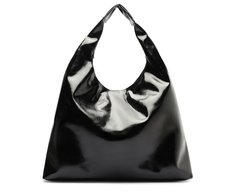 Bolsa Shopping Grande Verniz Tassel Preta