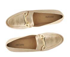 Mocassim Bridão Quadrículado Palha Dourado