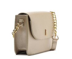 Bolsa Tiracolo Pequena Texturizada Dourada