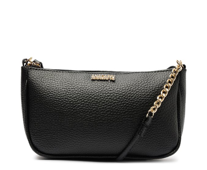 アカサタナ Bolsa Tiracolo Média Snake Preta | Anacapri