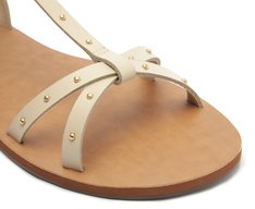 Rasteira Gladiadora com Tachas Bege
