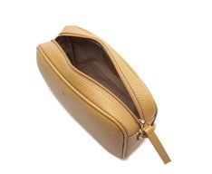 Bolsa Tiracolo Pequena Costura Ornamental Bege