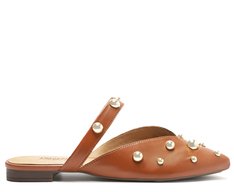Mule Maxi Tachas Com Tira Marrom