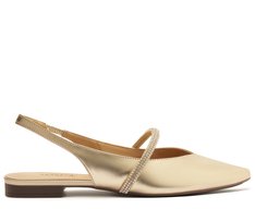 Sapatilha Slingback Tira Glam Dourada