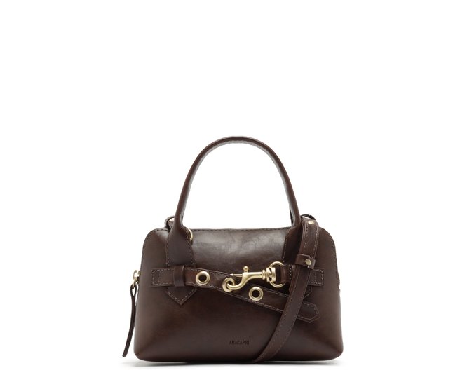 Bolsa Tote Pequena Detalhe Gancho Marrom