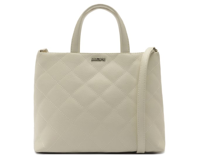 Bolsa Tote Grande Matelassê Triangular Branca