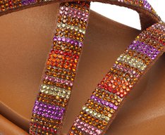 Sandália Papete Marrom e Multicolor glamour