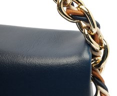 Bolsa Tiracolo Pequena Cordão Tricolor Azul