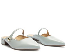 Mule Com Tira Esfera Salto Bloco Azul