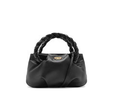 Bolsa Tiracolo Pequena Puffer Alça Trança Preta