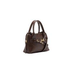 Bolsa Tote Pequena Detalhe Gancho Marrom