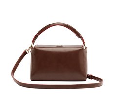 Bolsa Tiracolo Média Quadrada Marrom